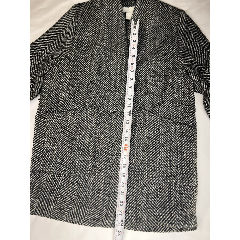 H&M Black and White One Button Blazer- Herringbone Pattern Size 6 - Picture 3 of 12